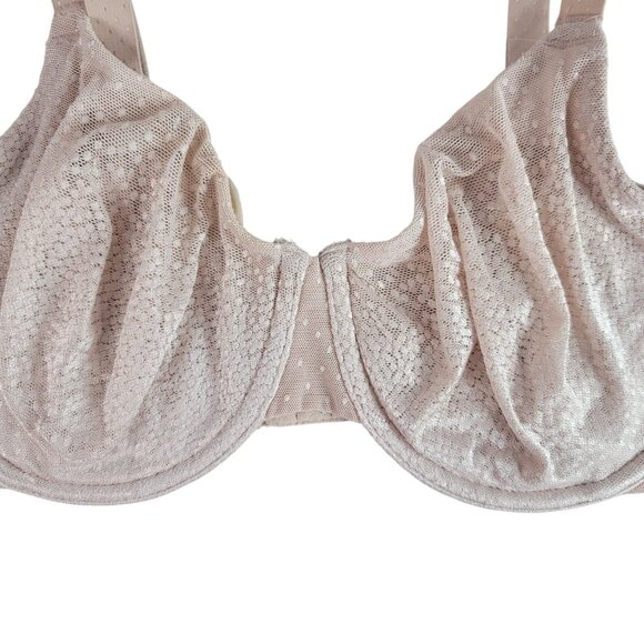 Wacoal Back Appeal Dot Jacquard Bra Tan 34DD Underwire Seamless Cup #855303 - Picture 3 of 10